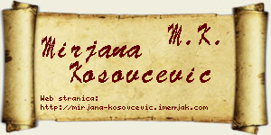 Mirjana Kosovčević vizit kartica